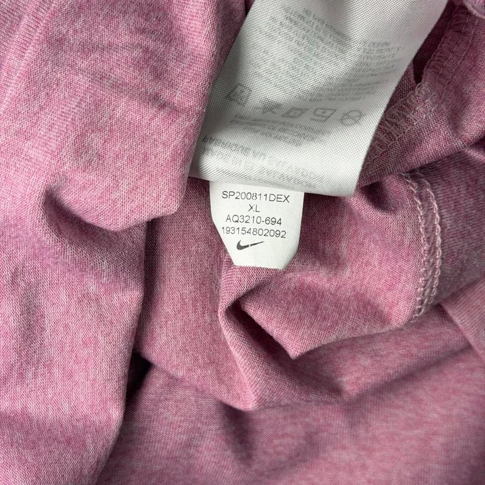 Nike Dri-FIT Short Sleeve T-Shirt Pink Heathered Activewear XL